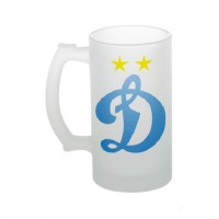 Кружка пивная, стеклянная с логотипом Динамо Москва