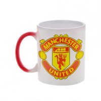 Кружка красная, хамелеон с логотипом Манчестер Юнайтед