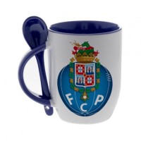 Кружка синяя, с ложкой с логотипом Порто