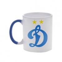 Кружка синяя, хамелеон с логотипом Динамо Москва