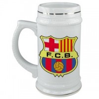 Кружка пивная, керамическая с логотипом Барселона