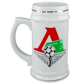 Кружка пивная, керамическая с логотипом Локомотив