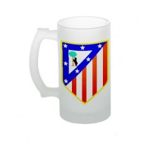 Кружка пивная, стеклянная с логотипом Атлетико Мадрид
