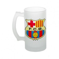 Кружка пивная, стеклянная с логотипом Барселона