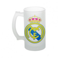 Кружка пивная, стеклянная с логотипом Реал Мадрид