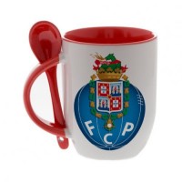 Кружка красная, с ложкой с логотипом Порто