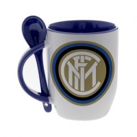 Кружка синяя, с ложкой с логотипом Интер Милан