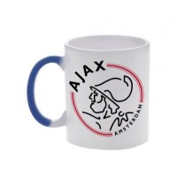 Кружка синяя, хамелеон с логотипом Аякс